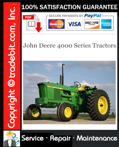 Thumbnail John Deere 4000 Series Tractors Service Repair Manual Download (SM2039) ★