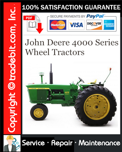 Thumbnail John Deere 4000 Series Wheel Tractors Service Repair Manual Download (SM2042) ★