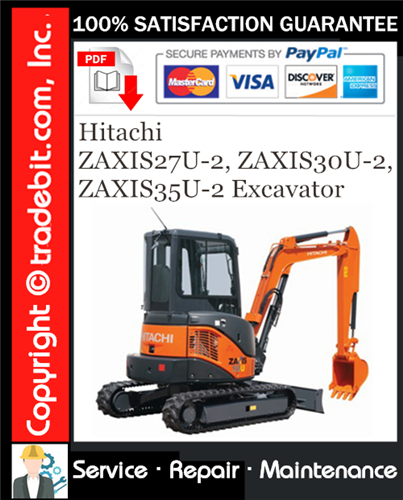 Thumbnail Hitachi ZAXIS27U-2, ZAXIS30U-2, ZAXIS35U-2 Excavator Service Repair Manual + Circuit Diagram Download ★