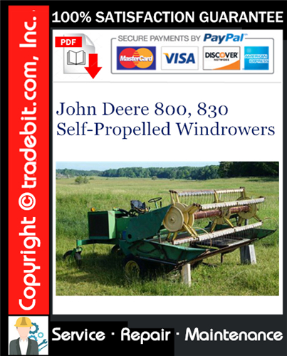 Thumbnail John Deere 800, 830 Self-Propelled Windrowers Service Repair Manual Download ★ Thumbnail John Deere 800, 830 Self-Propelled Windrowers Service Repair Manual Download ★