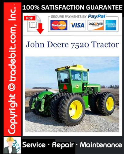 Thumbnail John Deere 7520 Tractor Service Repair Manual Download ★