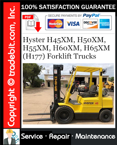 Thumbnail Hyster H45XM, H50XM, H55XM, H60XM, H65XM (H177) Forklift Trucks Service Repair Manual Download ★