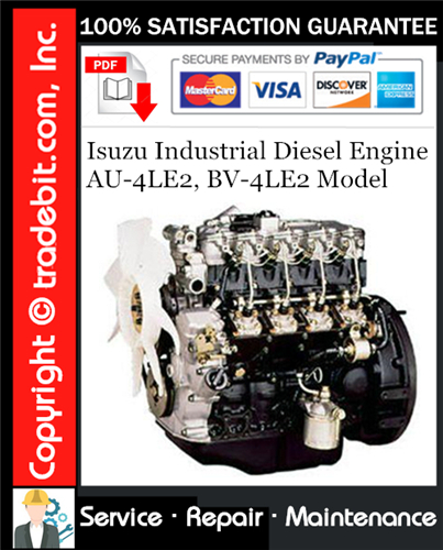 Thumbnail Isuzu Industrial Diesel Engine AU-4LE2, BV-4LE2 Model Service Repair Manual Download ★