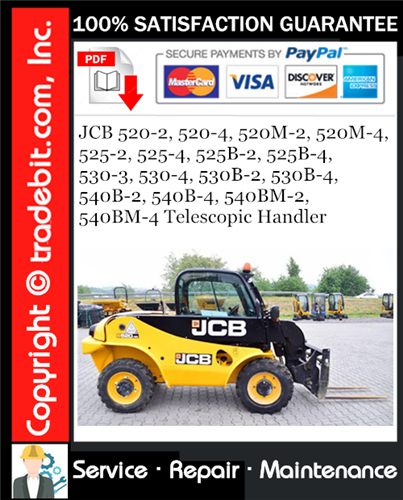 Thumbnail JCB 520-2, 520-4, 520M-2, 520M-4, 525-2, 525-4, 525B-2, 525B-4, 530-3, 530-4, 530B-2, 530B-4, 540B-2, 540B-4, 540BM-2, 540BM-4 Telescopic Handler Service Repair Manual Download ★