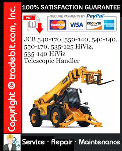 Thumbnail JCB 540-170, 550-140, 540-140, 550-170, 535-125 HiViz, 535-140 HiViz Telescopic Handler Service Repair Manual Download ★