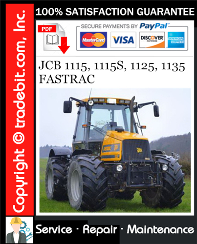 Thumbnail JCB 1115, 1115S, 1125, 1135 FASTRAC Service Repair Manual Download ★