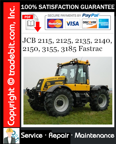 Thumbnail JCB 2115, 2125, 2135, 2140, 2150, 3155, 3185 Fastrac Service Repair Manual Download ★