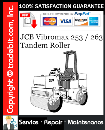 Thumbnail JCB Vibromax 253 / 263 Tandem Roller Service Repair Manual Download ★