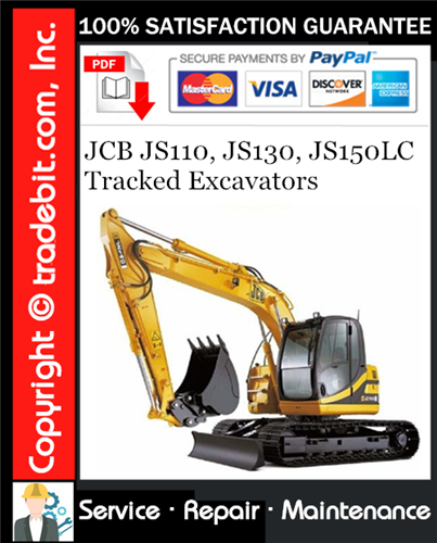 Thumbnail JCB JS110, JS130, JS150LC Tracked Excavators Service Repair Manual Download ★