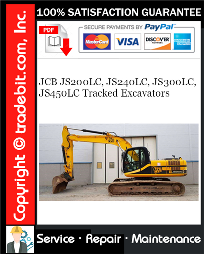 Thumbnail JCB JS200LC, JS240LC, JS300LC, JS450LC Tracked Excavators Service Repair Manual Download ★