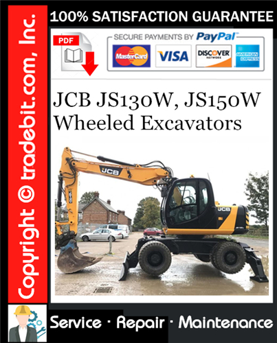 Thumbnail JCB JS130W, JS150W Wheeled Excavators Service Repair Manual Download ★