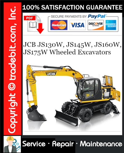 Thumbnail JCB JS130W, JS145W, JS160W, JS175W Wheeled Excavators Service Repair Manual Download ★