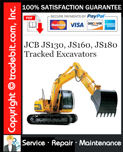 Thumbnail JCB JS130, JS160, JS180 Tracked Excavators Service Repair Manual Download ★