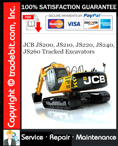 Thumbnail JCB JS200, JS210, JS220, JS240, JS260 Tracked Excavators Service Repair Manual Download ★