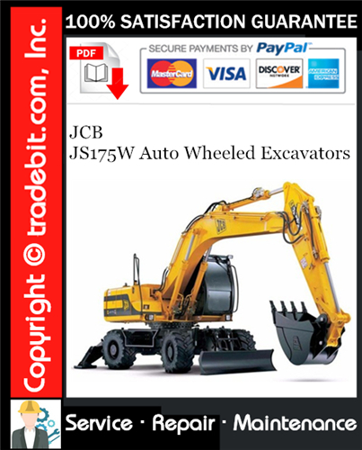 Thumbnail JCB JS175W Auto Wheeled Excavators Service Repair Manual Download ★