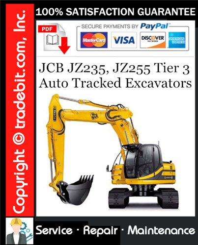 Thumbnail JCB JZ235, JZ255 Tier 3 Auto Tracked Excavators Service Repair Manual Download ★