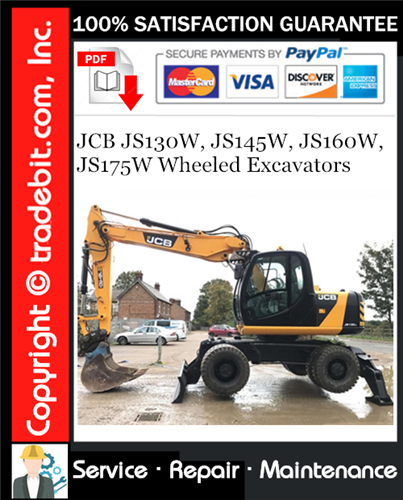 Thumbnail JCB JS130W, JS145W, JS160W, JS175W Wheeled Excavators Service Repair Manual Download ★