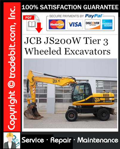 Thumbnail JCB JS200W Tier 3 Wheeled Excavators Service Repair Manual Download ★