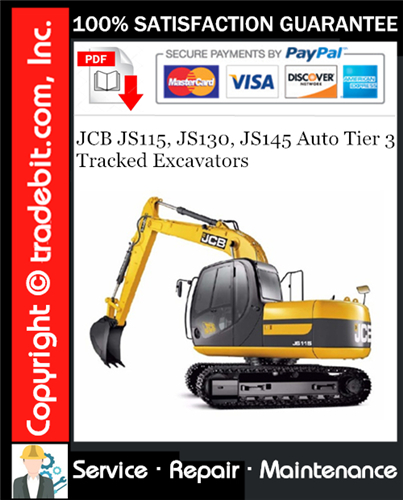 Thumbnail JCB JS115, JS130, JS145 Auto Tier 3 Tracked Excavators Service Repair Manual Download ★