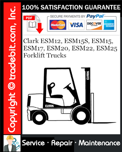 Thumbnail Clark ESM12, ESM15S, ESM15, ESM17, ESM20, ESM22, ESM25 Forklift Trucks Service Repair Manual Download ★