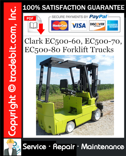 Thumbnail Clark EC500-60, EC500-70, EC500-80 Forklift Trucks Service Repair Manual Download ★ Thumbnail Clark EC500-60, EC500-70, EC500-80 Forklift Trucks Service Repair Manual Download ★