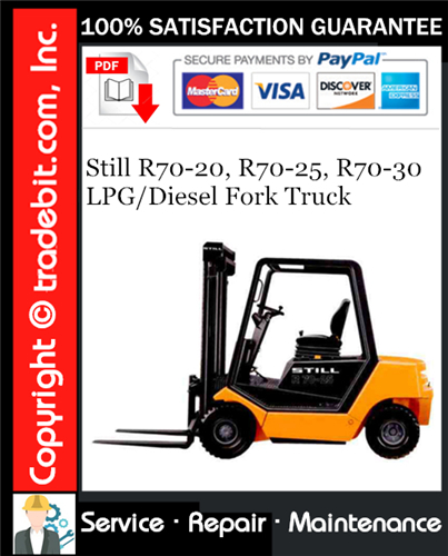 Thumbnail Still R70-20, R70-25, R70-30 LPG/Diesel Fork Truck Service Repair Manual Download ★