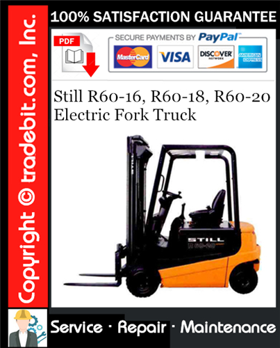 Thumbnail Still R60-16, R60-18, R60-20 Electric Fork Truck Service Repair Manual Download ★