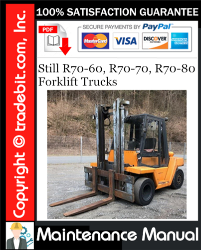 Thumbnail Still R70-60, R70-70, R70-80 Forklift Trucks Maintenance Manual Download ★