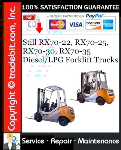 Thumbnail Still RX70-22, RX70-25, RX70-30, RX70-35 Diesel/LPG Forklift Trucks Service Repair Manual Download ★ Thumbnail Still RX70-22, RX70-25, RX70-30, RX70-35 Diesel/LPG Forklift Trucks Service Repair Manual Download ★
