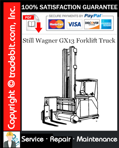 Thumbnail Still Wagner GX13 Forklift Truck Service Repair Manual Download ★