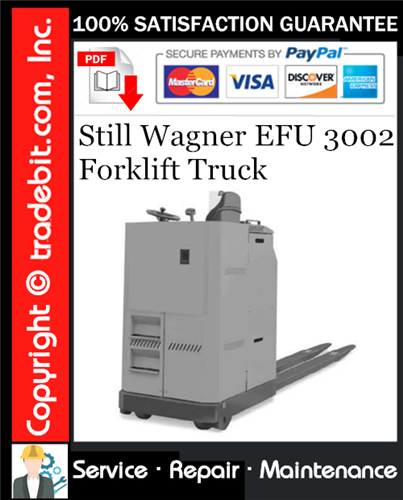 Thumbnail Still Wagner EFU 3002 Forklift Truck Service Repair Manual Download ★