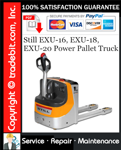 Thumbnail Still EXU-16, EXU-18, EXU-20 Power Pallet Truck Service Repair Manual Download ★