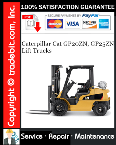 Thumbnail Caterpillar Cat GP20ZN, GP25ZN Lift Trucks Service Repair Manual Download ★