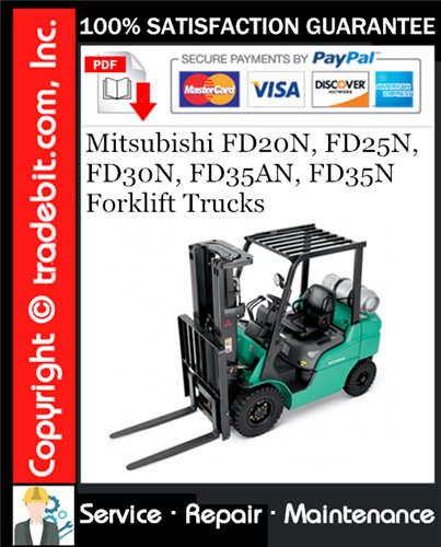 Thumbnail Mitsubishi FD20N, FD25N, FD30N, FD35AN, FD35N Forklift Trucks Service Repair Manual Download ★