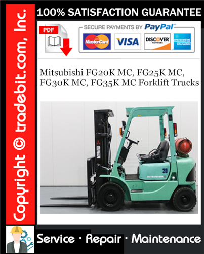 Thumbnail Mitsubishi FG20K MC, FG25K MC, FG30K MC, FG35K MC Forklift Trucks Service Repair Manual Download ★