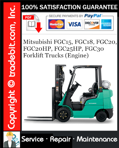 Thumbnail Mitsubishi FGC15, FGC18, FGC20, FGC20HP, FGC25HP, FGC30 Forklift Trucks (Engine) Service Repair Manual Download ★