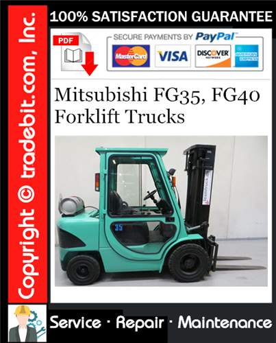 Thumbnail Mitsubishi FG35, FG40 Forklift Trucks Service Repair Manual Download ★