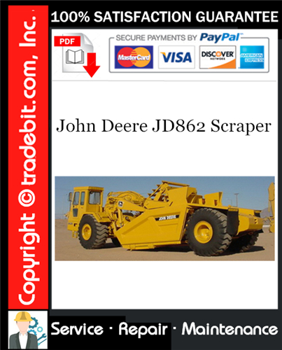 Thumbnail John Deere JD862 Scraper Service Repair Manual Download ★ Thumbnail John Deere JD862 Scraper Service Repair Manual Download ★