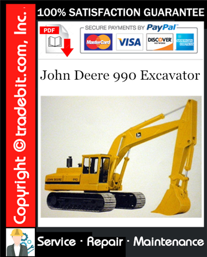 Thumbnail John Deere 990 Excavator Service Repair Manual Download ★