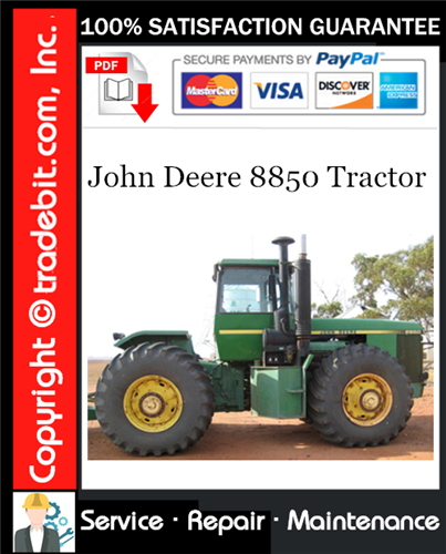 Thumbnail John Deere 8850 Tractor Service Repair Manual Download ★ Thumbnail John Deere 8850 Tractor Service Repair Manual Download ★