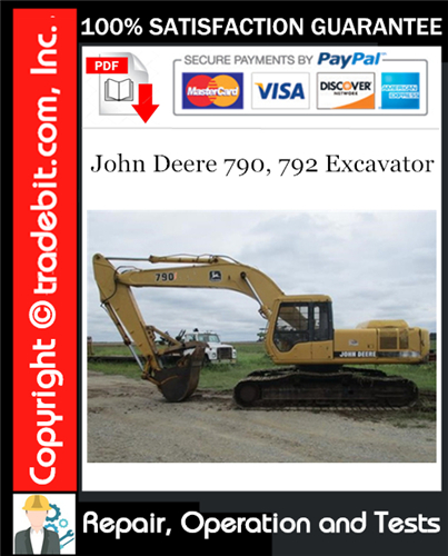 Thumbnail John Deere 790, 792 Excavator Repair, Operation and Tests Technical Manual Download ★