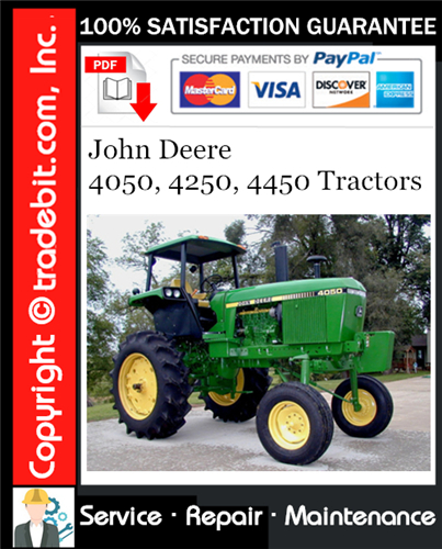 Thumbnail John Deere 4050, 4250, 4450 Tractors Service Repair Manual Download ★