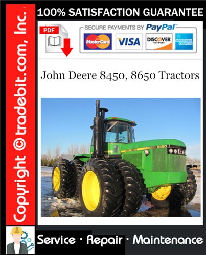 Thumbnail John Deere 8450, 8650 Tractors Service Repair Manual Download ★
