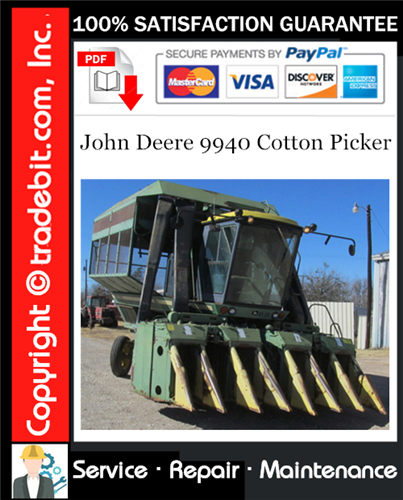Thumbnail John Deere 9940 Cotton Picker Service Repair Manual Download ★