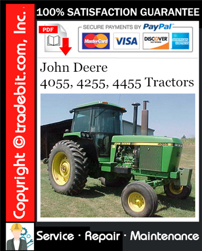 Thumbnail John Deere 4055, 4255, 4455 Tractors Repair Technical Manual Download ★