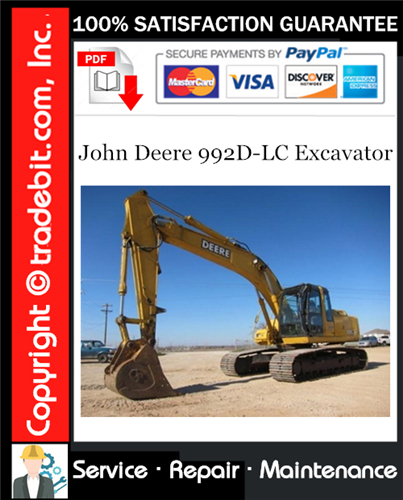 Thumbnail John Deere 992D-LC Excavator Service Repair Manual Download ★