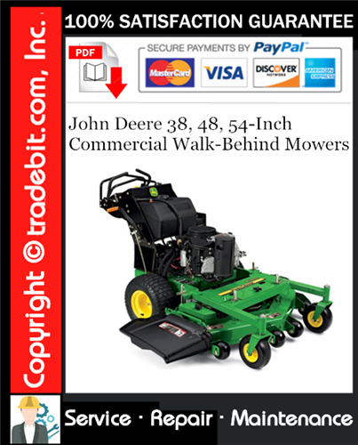 Thumbnail John Deere 38, 48, 54-Inch Commercial Walk-Behind Mowers Service Repair Manual Download ★
