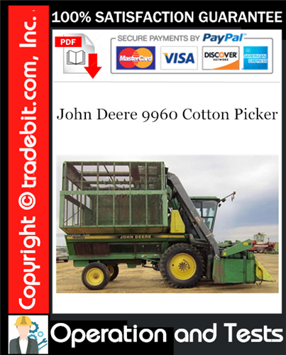 Thumbnail John Deere 9960 Cotton Picker Operation and Tests Technical Manual Download ★