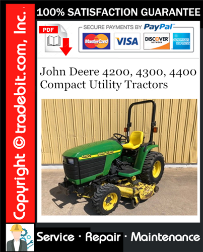 Thumbnail John Deere 4200, 4300, 4400 Compact Utility Tractors Service Repair Manual Download ★