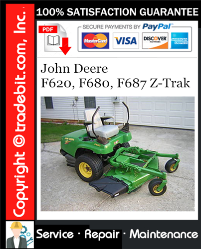 Thumbnail John Deere F620, F680, F687 Z-Trak Service Repair Manual Download ★